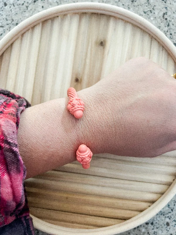 gold plated stretch bracelet-Coral Adjustable Bracelet