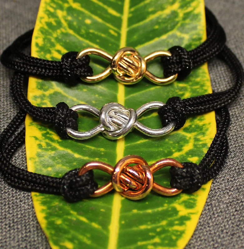 handmade leather bracelet with gemstones-Crucian Knot Large Cord Bracelet