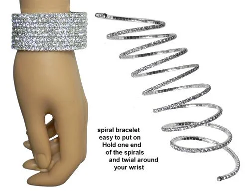 customized gemstone link bracelet-Dozen Pack Bella Crystal Spiral Bracelet 8 Strands Crystal Spirals for Bridal,  Parties 5614-D