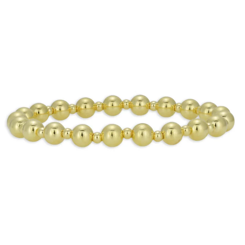 personalized bracelet for men with initials-Gabriela Gold Beads Bracelet