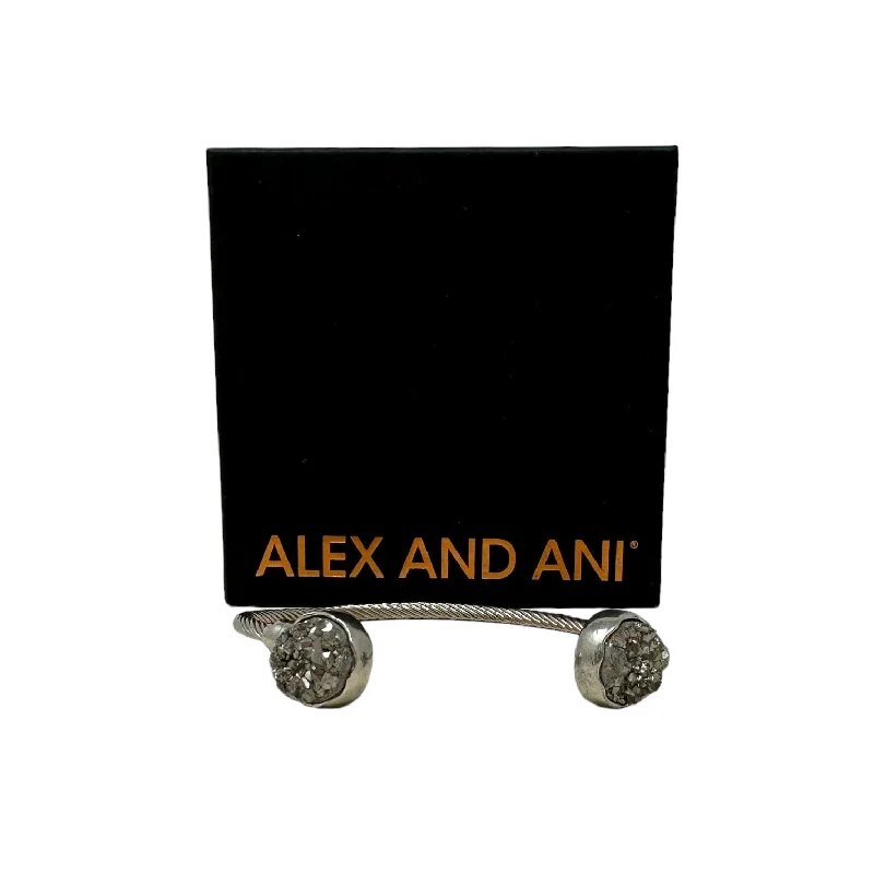 handmade adjustable charm bangle-Glitter Druzy Flex Cuff Bracelet, Silver Alex And Ani