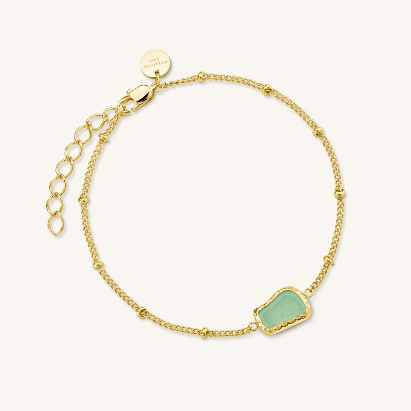 gold plated stretch bracelet-Organic Gemstone Bracelet