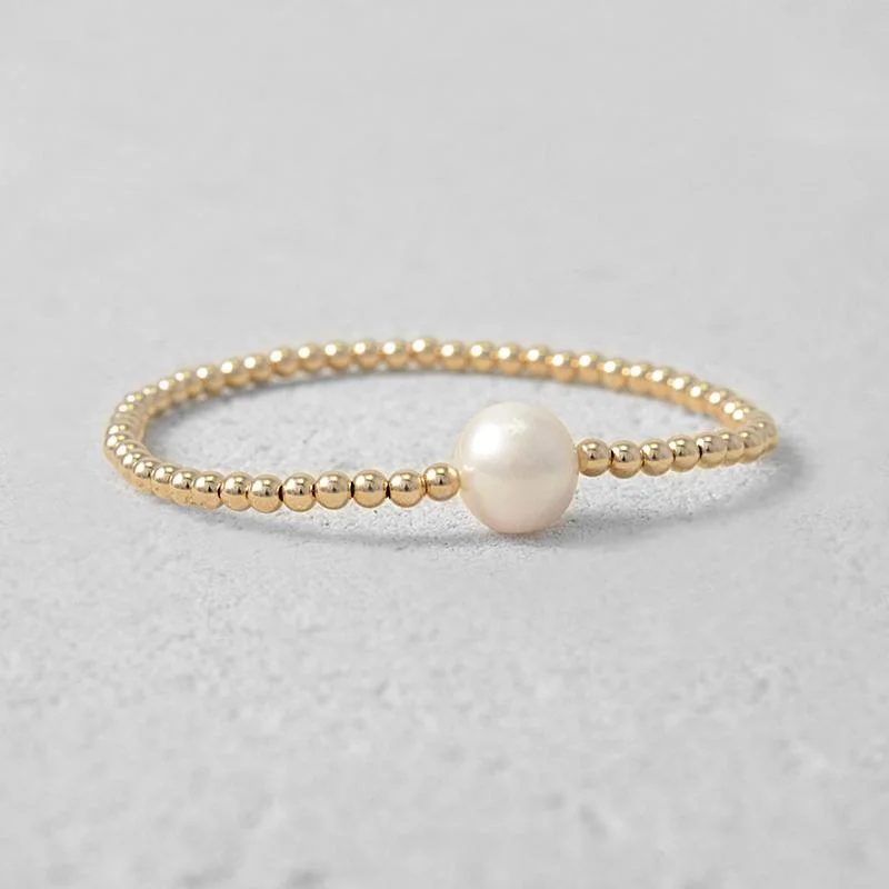 adjustable gemstone bangle bracelet-Pearl Pendant Bracelet