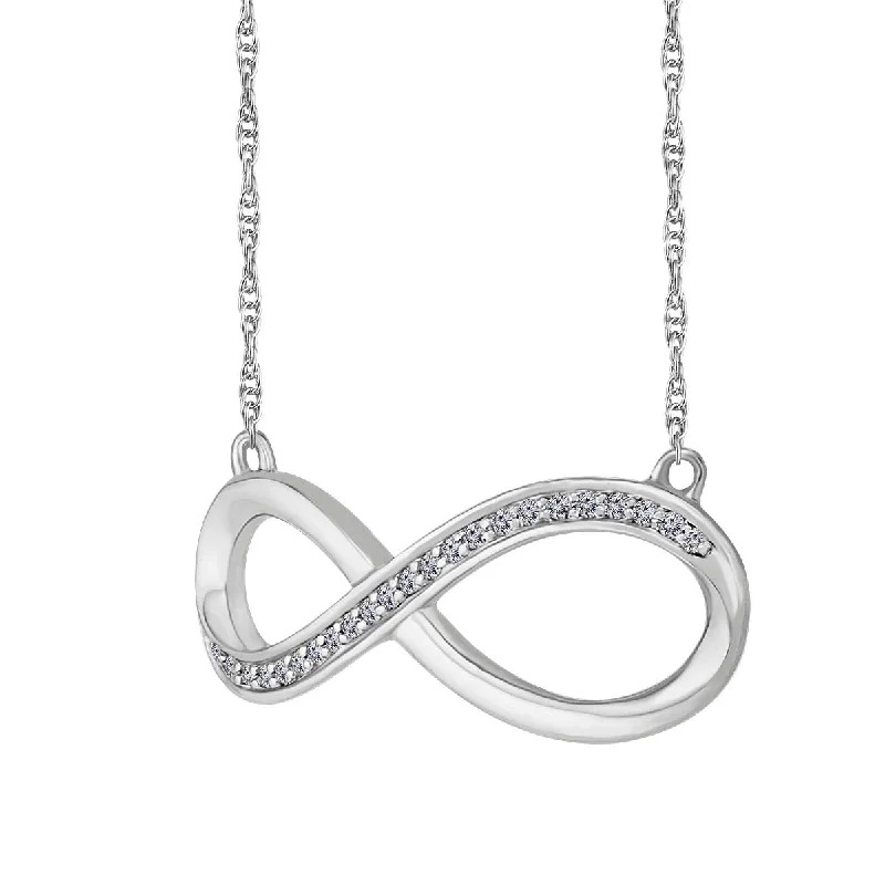 personalized gemstone heart necklace-1/10 CTW Diamond Infinity 18-inch Pendant in Sterling Silver