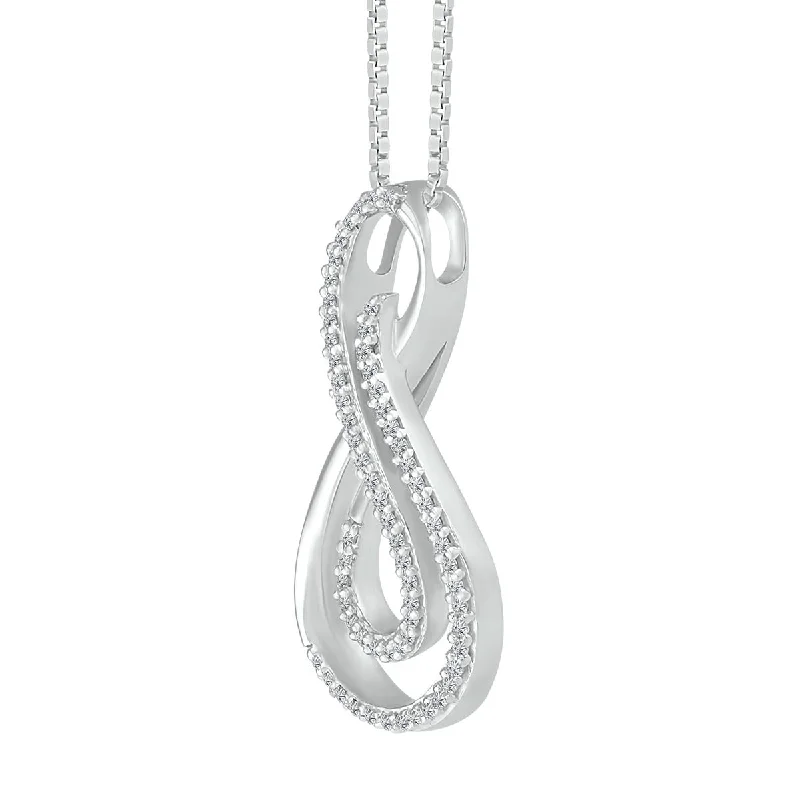 gold letter pendant necklace-1/5 CTW Diamond Fashion 18-inch Pendant in Sterling Silver