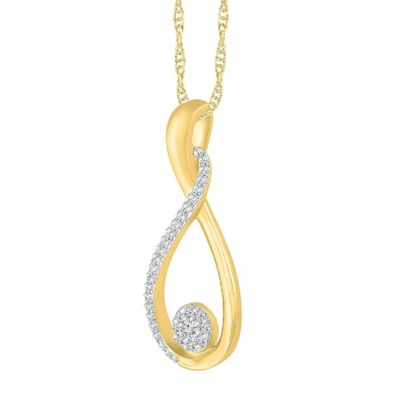 unique pendant necklace with stone-1/8 CTW Diamond Fashion 18-inch Pendant in 10KT Yellow Gold