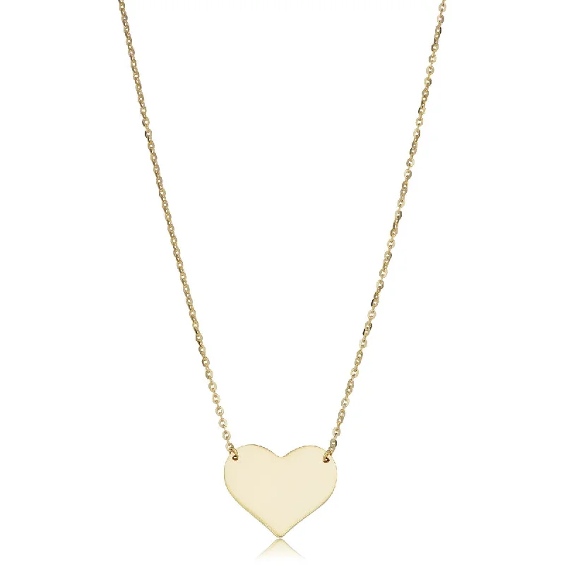 personalized infinity love necklace-10KT Yellow Gold 18-inch 14MM Heart Fashion Pendant