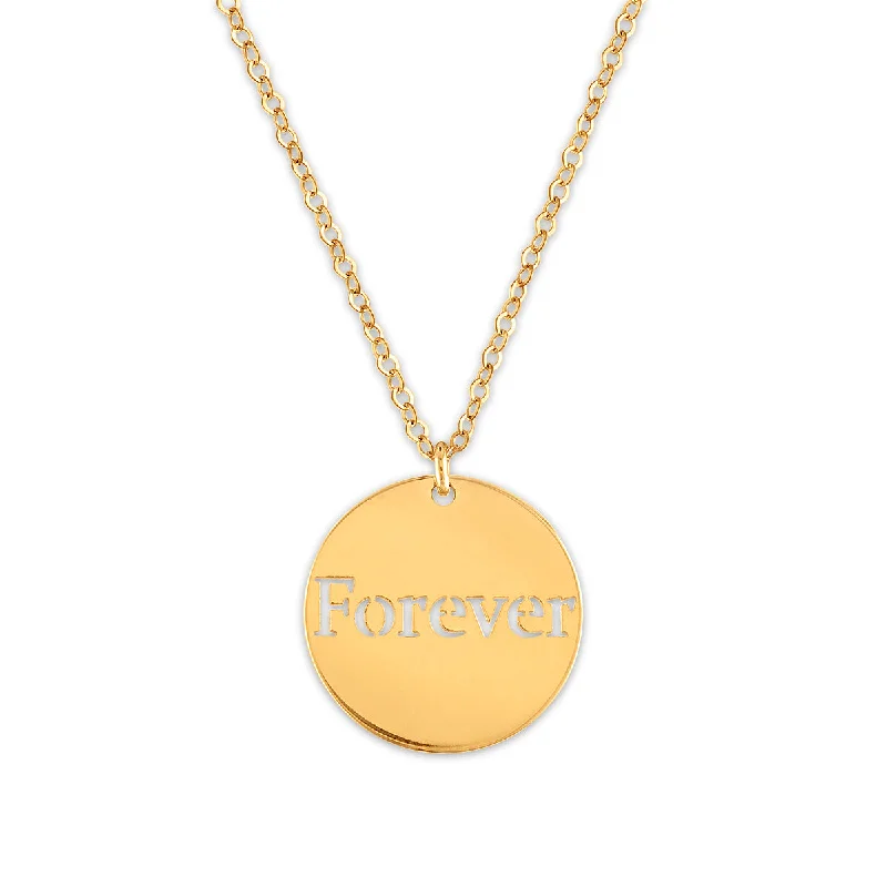 long gold pendant necklace for women-10KT Yellow Gold 18-inch Forever Pendant