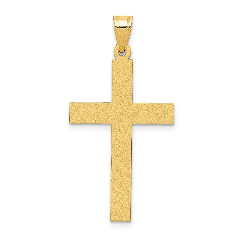 crystal charm pendant necklace for mom-14k Sand Blasted Cross Pendant