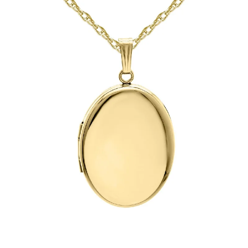 gold initial charm necklace-14KT Yellow Gold Filled Polished Oval Locket