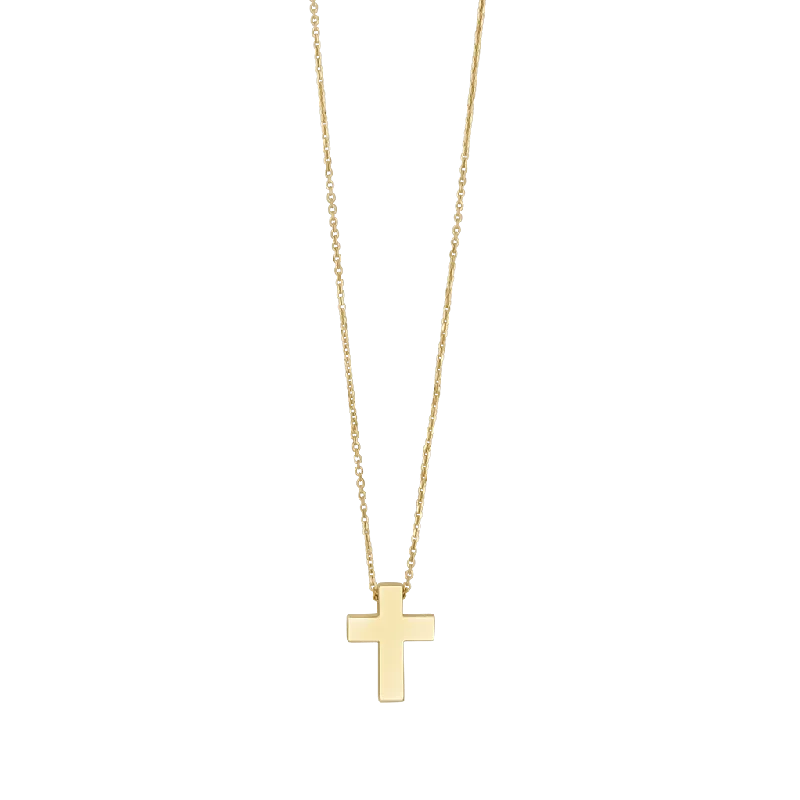 silver star pendant necklace with engraving-CROSS NECKLACE - GOLD