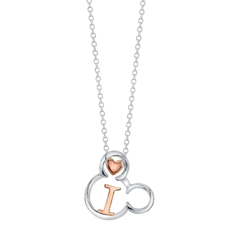 unique pendant necklace for women-Disney Sterling Silver 18-inch Initial Pendant; Initial I