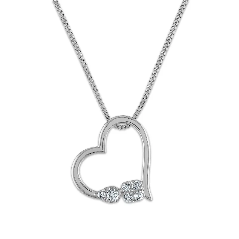 personalized love pendant necklace-LoveSong EcoLove 1/10 CTW Lab Grown Diamond Two Pendant