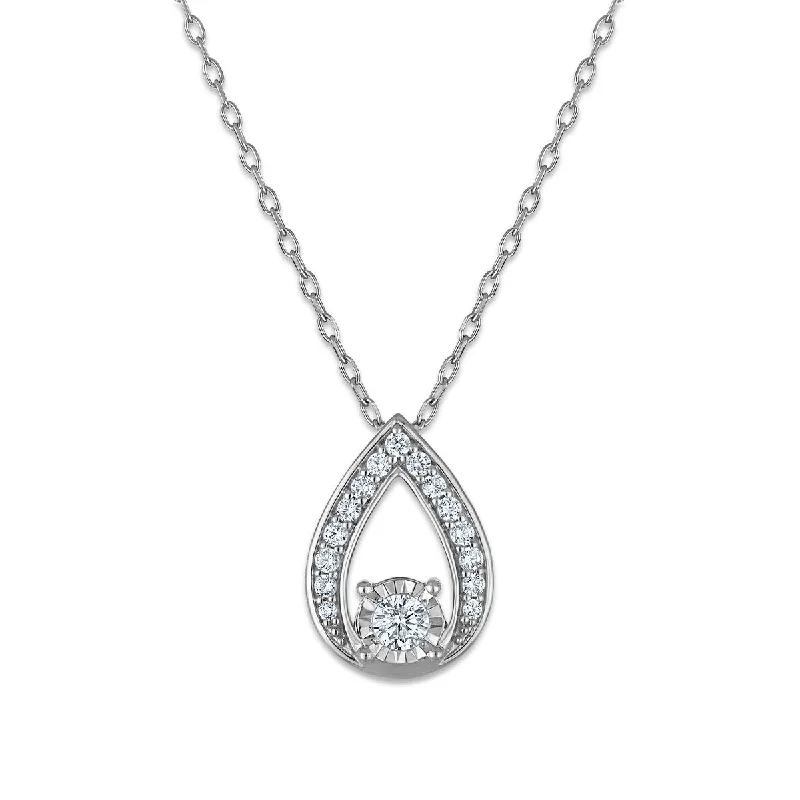 custom crystal charm necklace-LoveSong Teardrop 1/4 CTW Lab Grown Diamond Pendant