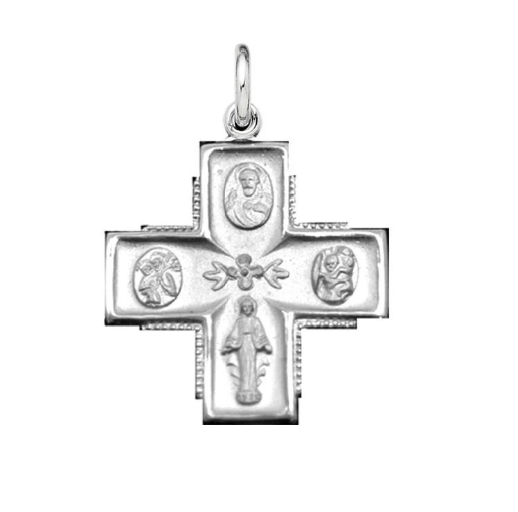 custom pendant necklace for kids-Sterling Silver 20-inch Cross Pendant