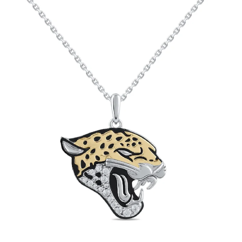 custom silver heart necklace-True Fans Fine Jewelry Jacksonville Jaguars 18-inch Pendant in Sterling Silver