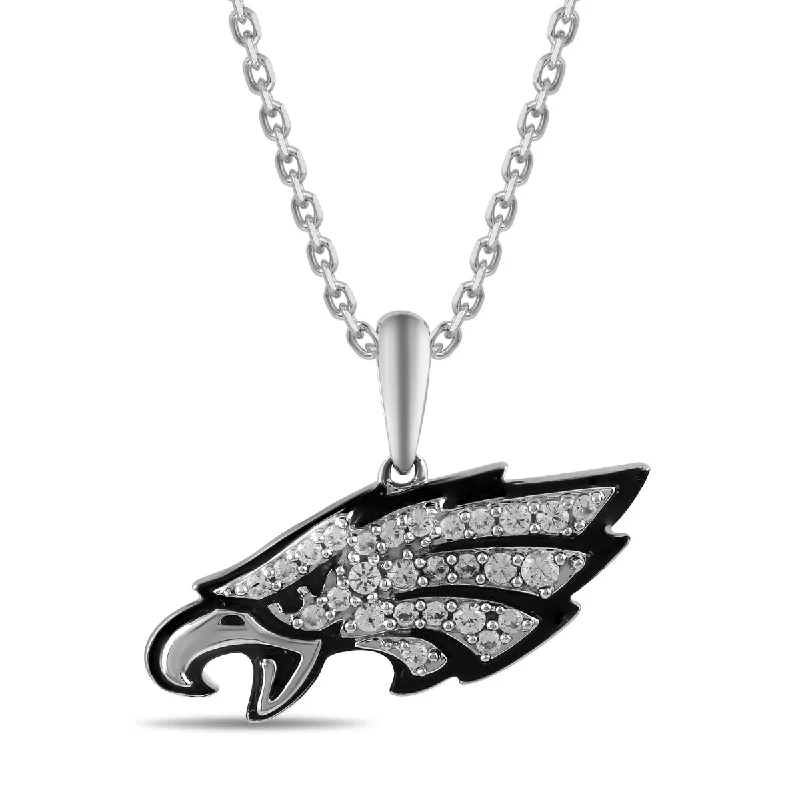 gold pendant necklace with initials-True Fans Fine Jewelry Philadelphia Eagles 18-inch Pendant in Sterling Silver