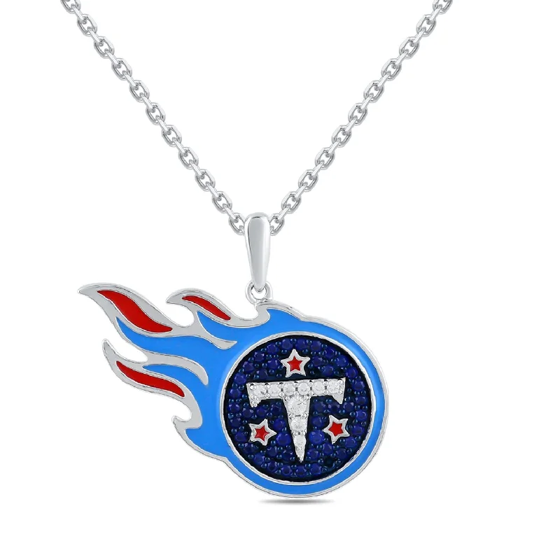 vintage-style pendant necklace for men-True Fans Fine Jewelry Tennessee Titans 18-inch Pendant in Sterling Silver