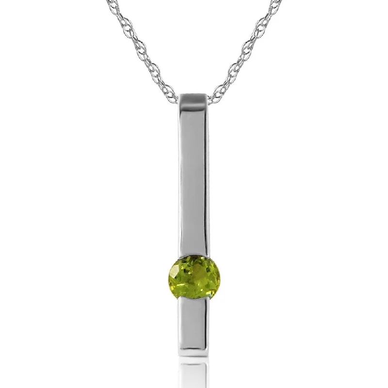 engraved family tree necklace for mom-0.25 Carat 14K White Gold Listen to Yourself Peridot Necklace