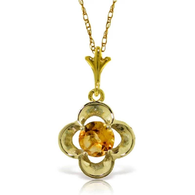 simple gemstone pendant necklace for women-0.55 Carat 14K Gold Sigh of Relief Citrine Necklace