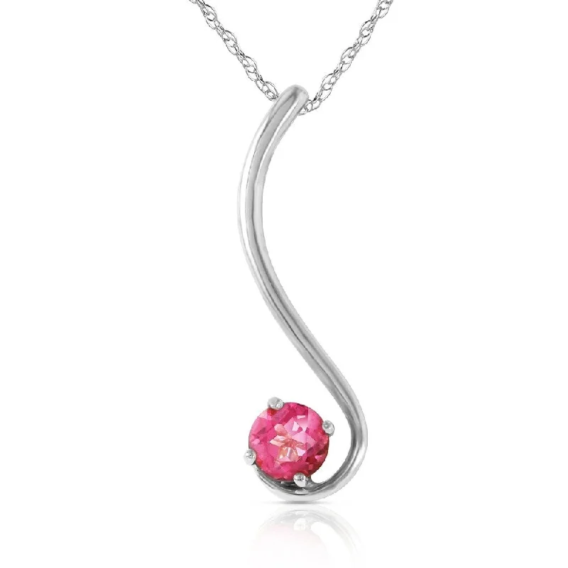 dainty heart-shaped necklace with gemstone-0.55 Carat 14K White Gold Unfalling Sense Pink Topaz Necklace