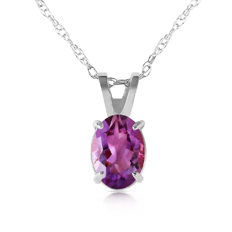 elegant engraved name necklace-0.85 Carat 14K White Gold Plunge Ahead Amethyst Necklace