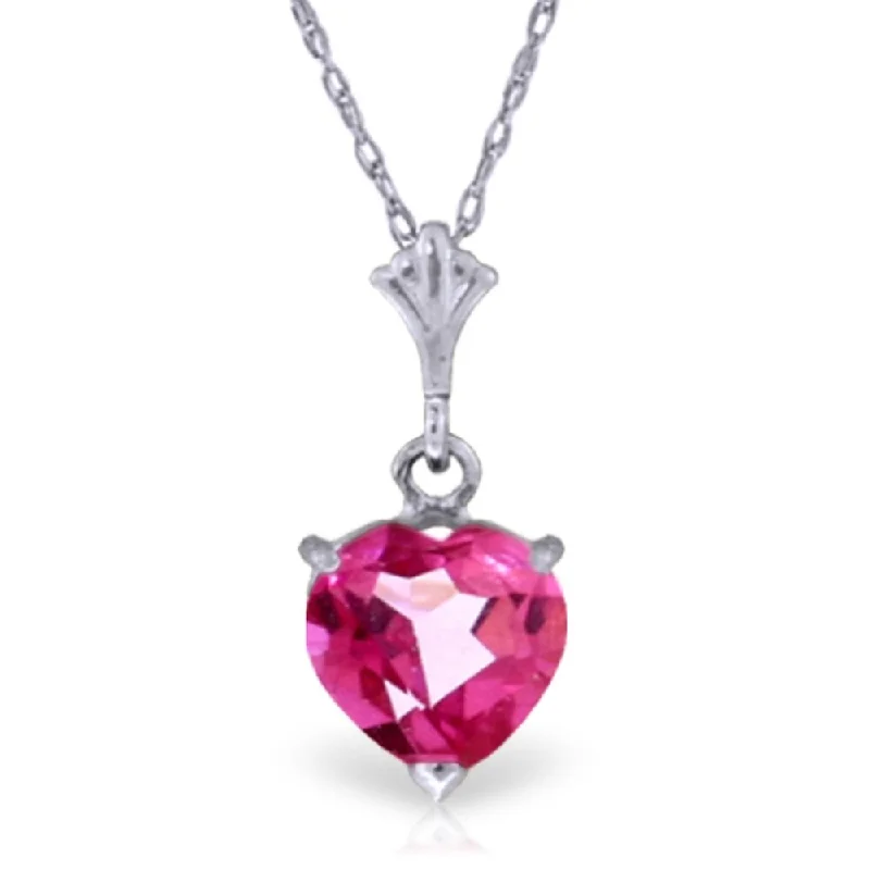 sterling silver custom name necklace-1.15 Carat 14K White Gold Complelling Pink Topaz Necklace