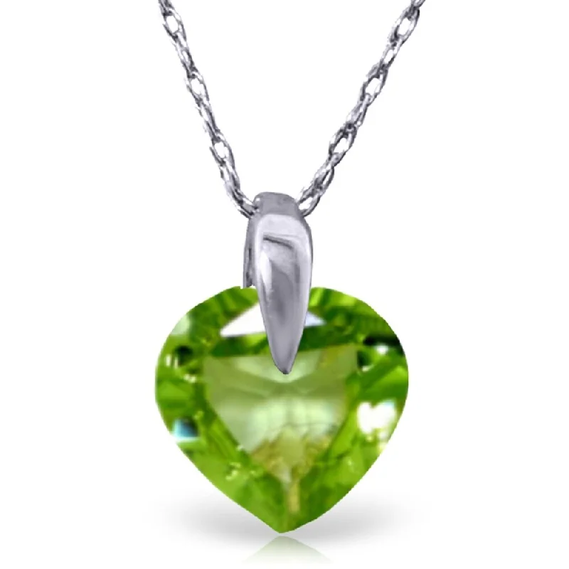 sterling silver circle pendant necklace-1.15 Carat 14K White Gold Modern Enough Peridot Necklace