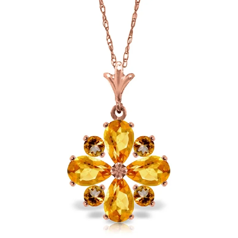 unique pendant necklace with stone-2.43 Carat 14K Rose Gold Autumn Citrine Necklace