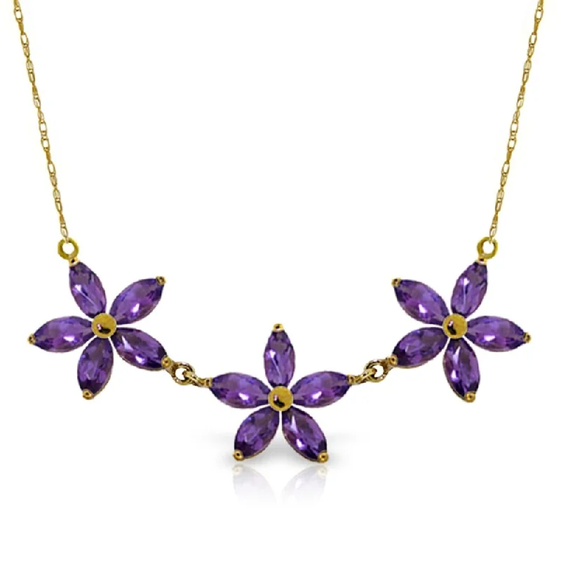 dainty silver necklace with pendant-4.2 Carat 14K Gold House of Mirth Amethyst Necklace