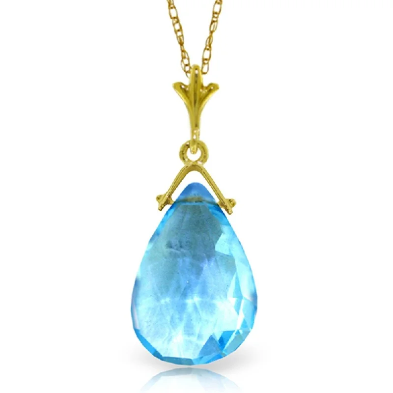 unique pendant necklace for women-5.1 Carat 14K Gold Another Place Blue Topaz Necklace