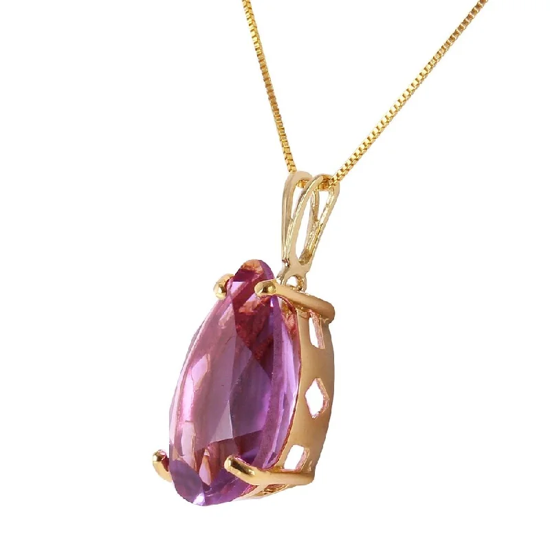 boho charm pendant necklace for women-5 Carat 14K Solid Gold Reality Bites Amethyst Necklace