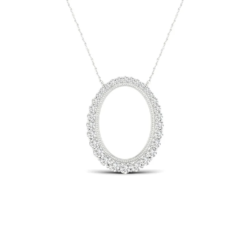 silver pendant necklace with engraving for her-De Couer 10k Gold 1/4ct TDW Diamond Journey Necklace