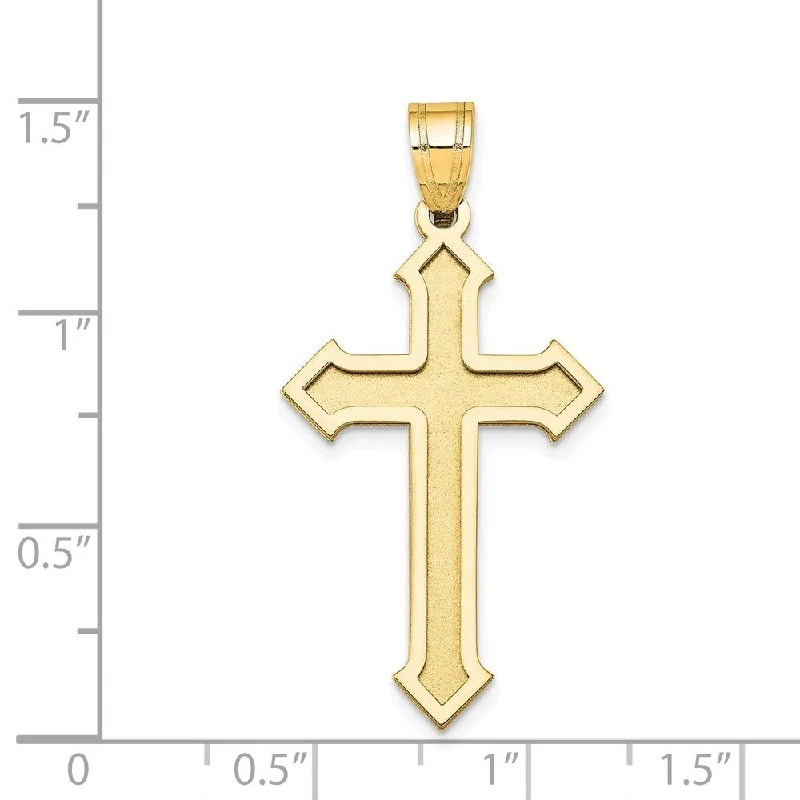 personalized pendant necklace for anniversary-Diamond2Deal 14K Yellow Gold Passion Cross Pendant (L- 36 mm, W- 19 mm)