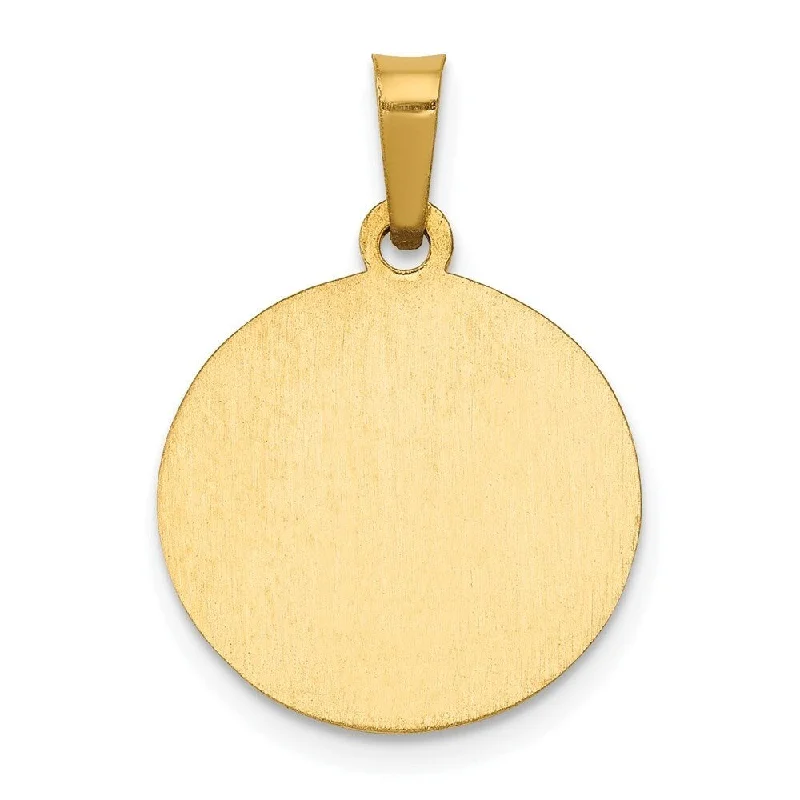 delicate gold choker necklace-Diamond2Deal 14K Yellow Gold Polished and Satin St. Gerard Medal Pendant (L- 22 mm, W- 15 mm)