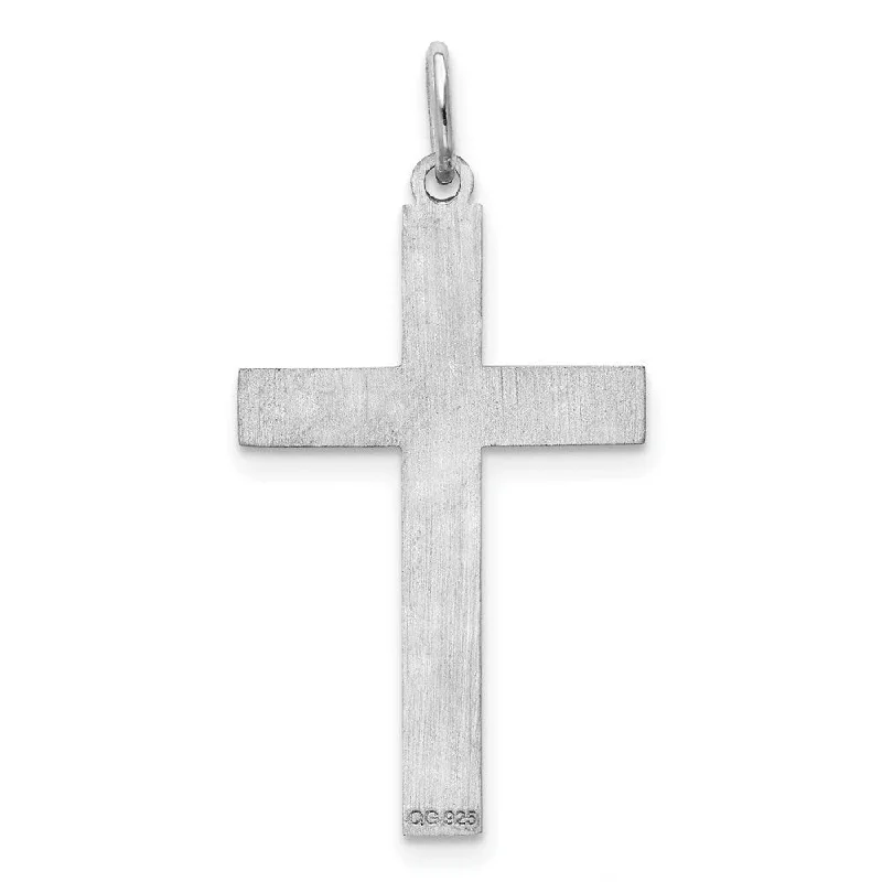 women’s delicate star pendant necklace-Diamond2Deal 925 Sterling Silver Laser Designed Cross Pendant (L- 30 mm, W- 16 mm)