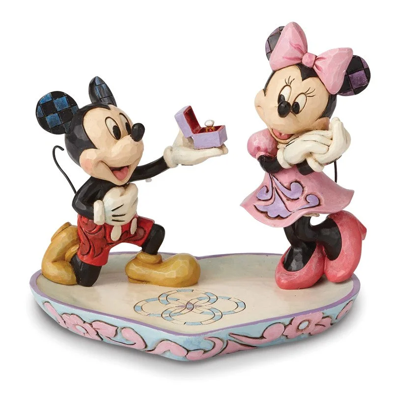 personalized heart-shaped pendant necklace-Jim Shore Disney Traditions Mickey And Minnie With Ring Box Figurine