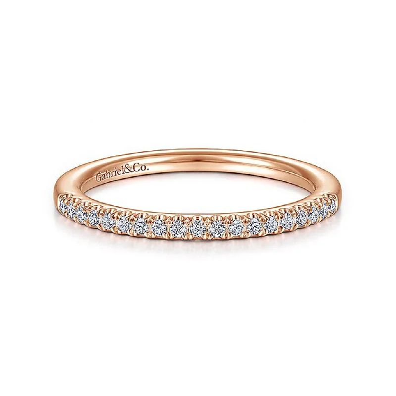 women’s engagement rings with sapphire and diamond settings-14K Rose Gold Half Anniversary Diamond Wedding Band