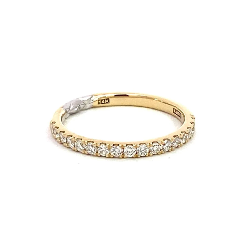 women’s rings with emeralds, diamonds, and rubies-14K Yellow And White Gold Straight Diamond Band