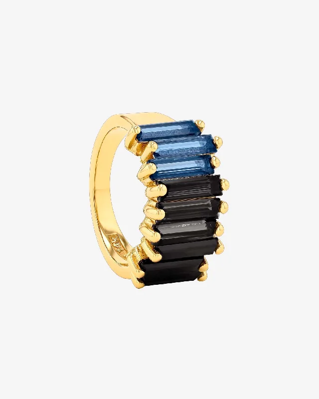 women’s rings with emeralds, diamonds, and rubies-Amalfi Dark Blue Ombre Stacker Half Band