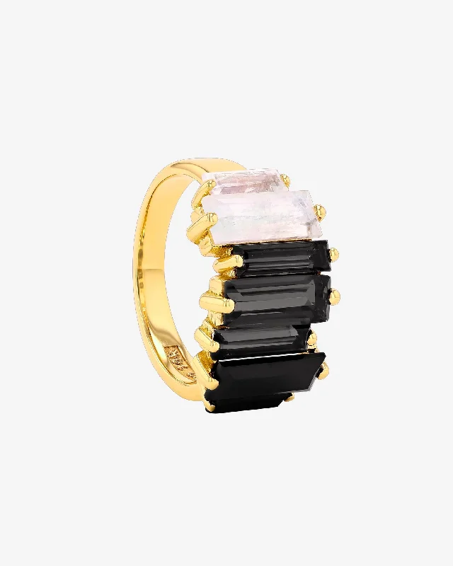 women’s engagement rings with vintage diamonds and sapphires-Amalfi Reborn Black Ombre Stacker Half Band