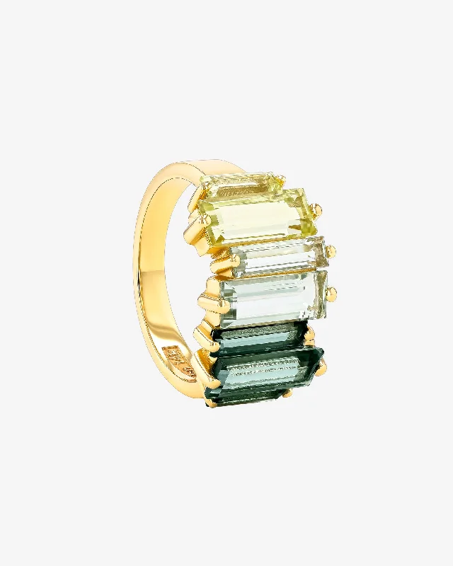 women’s rings with vintage-style diamonds and sapphires-Amalfi Reborn Green Ombre Stacker Half Band