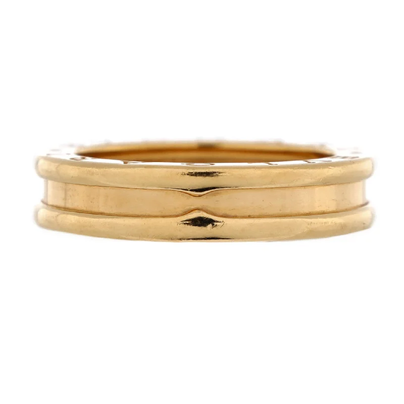 men’s wedding rings with rose gold and diamond accents-B.Zero1 One Band Ring 18K Yellow Gold