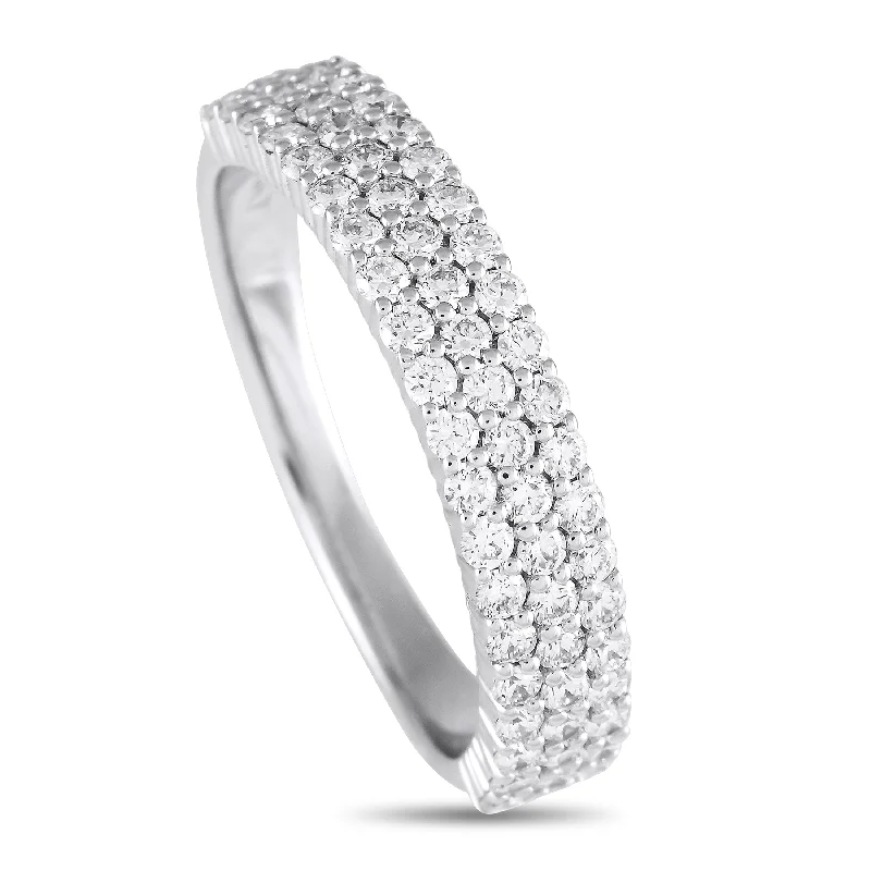 women’s rings with three-stone diamonds and sapphires-LB Exclusive 14K White Gold 0.73ct Lab Grown Diamond Ring 314D