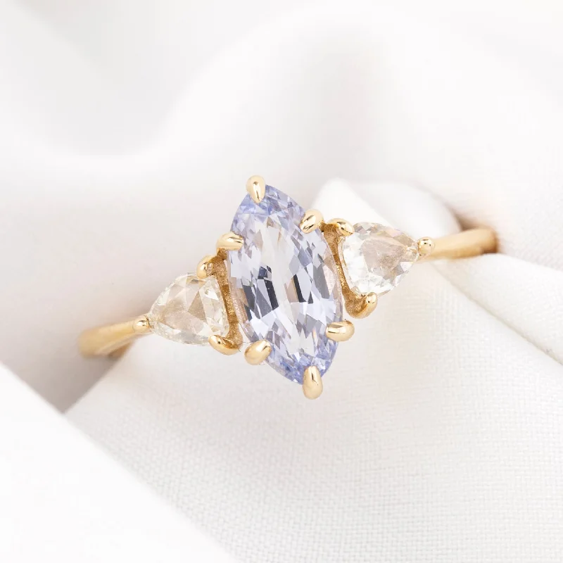 women’s rings with large emerald-cut diamonds and sapphires-Madison Ring 1.31ct Lavender Spinel, 14k Yellow Gold (One of a kind)