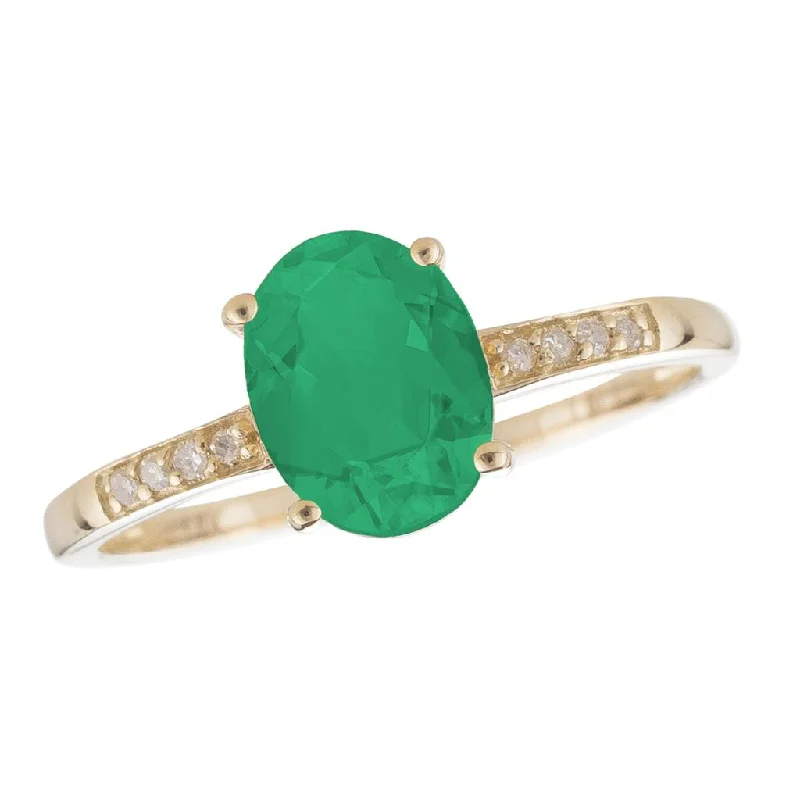 engagement rings with vintage-style diamonds and sapphires-May Birthstone Rings: 14K Yellow Gold Diamond And Emerald Ring