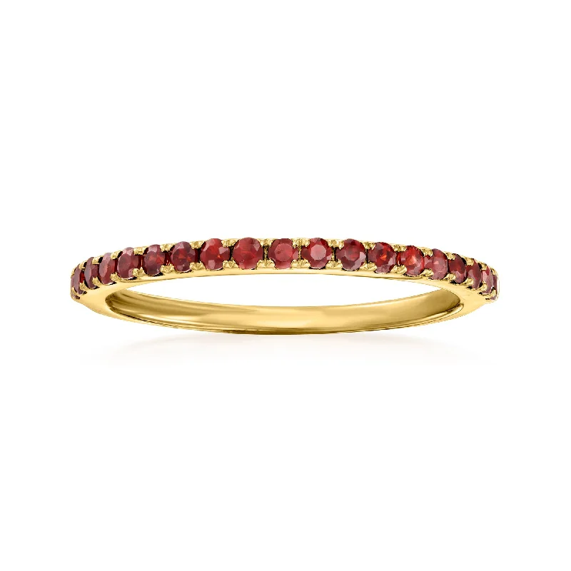 women’s rings with square diamonds and pave sapphires-RS Pure by Ross-Simons Garnet Ring in 14kt Yellow Gold