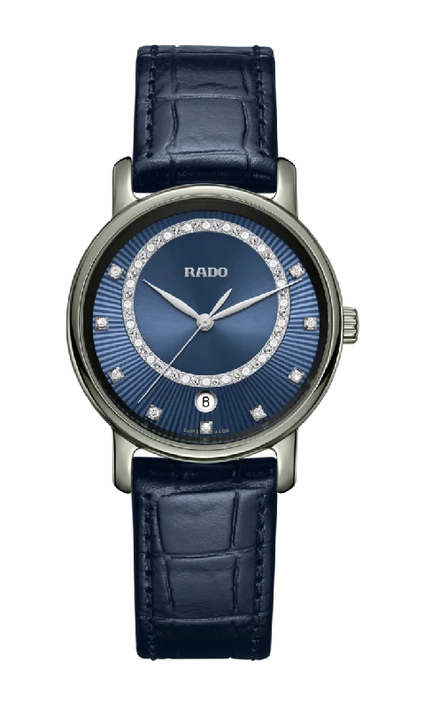 solar-powered watches for women with minimalistic designs-RADO  DiaMaster 1314 Chronograph Watch for Women R14064745