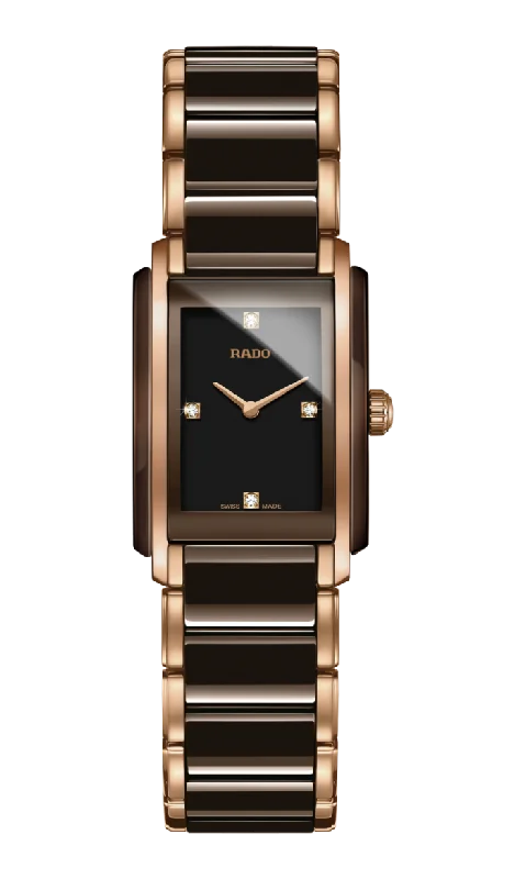 smartwatches for men with fitness and lifestyle applications-Rado  Integral Diamonds Women Analog Stainless Steel Watch R20201712