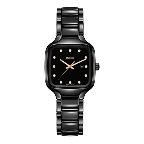 watches with interchangeable bands for versatility and style-RADO True Square Diamonds Watch for Women R27080702